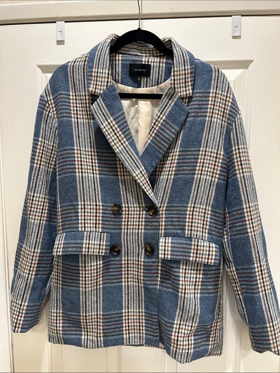 En Saison Jackets & Blazers - Anthropologie En Saison Plaid Women's Blazer Jacket